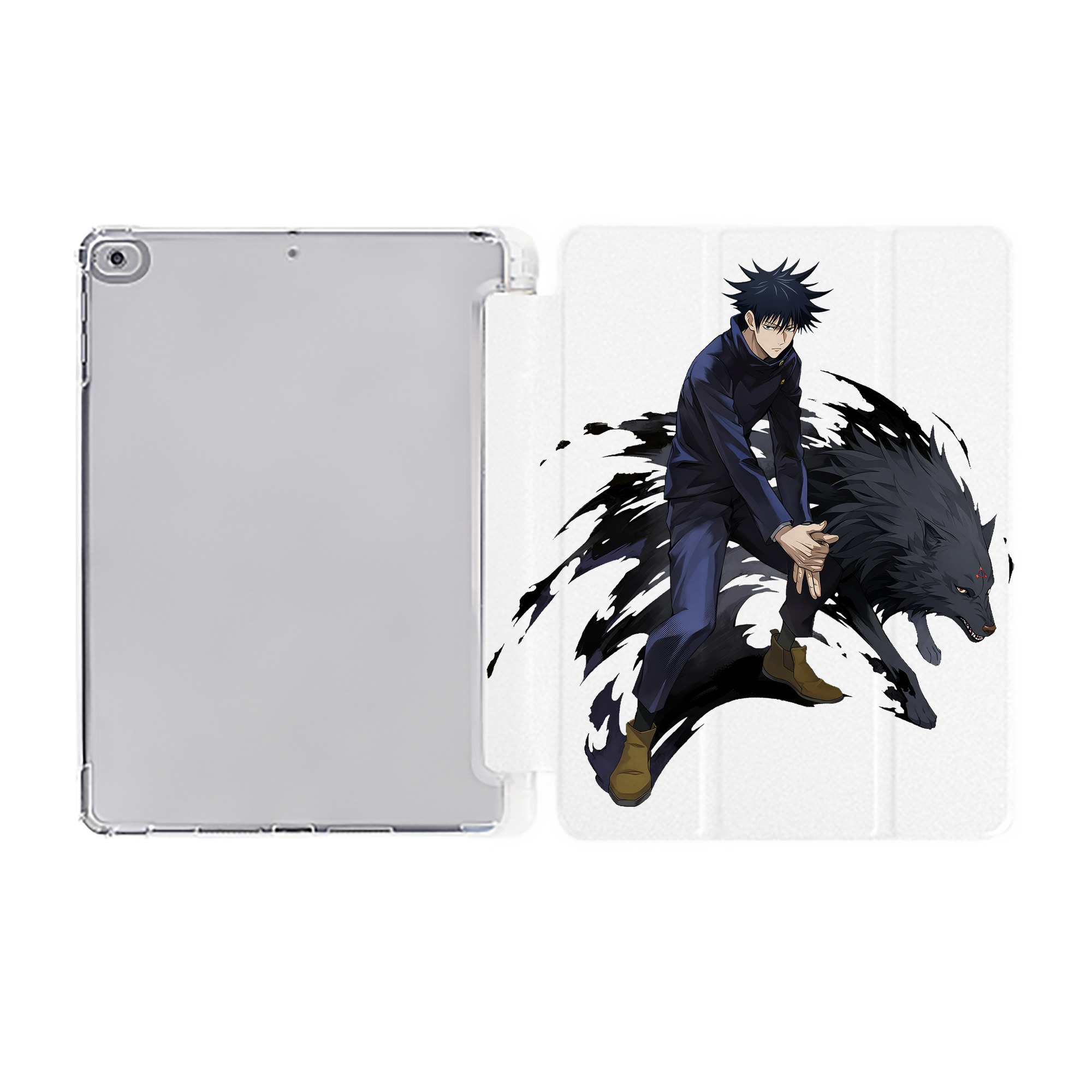 （画像用） 呪術廻戦 Jujutsu Kaisen IPad ケース ペン収納付き 三つ折りスタンド PUレザー×シリコン 対応機種9.5/10.5/10.9インチ
